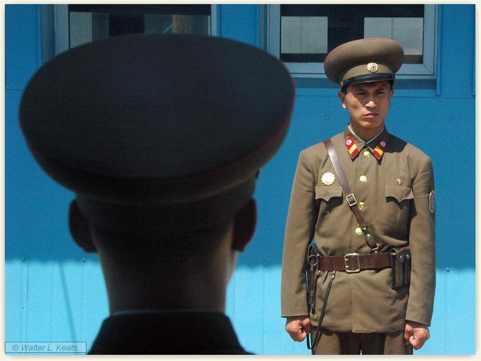 North Korean guards at the MDL in the JSA in Panmumjom